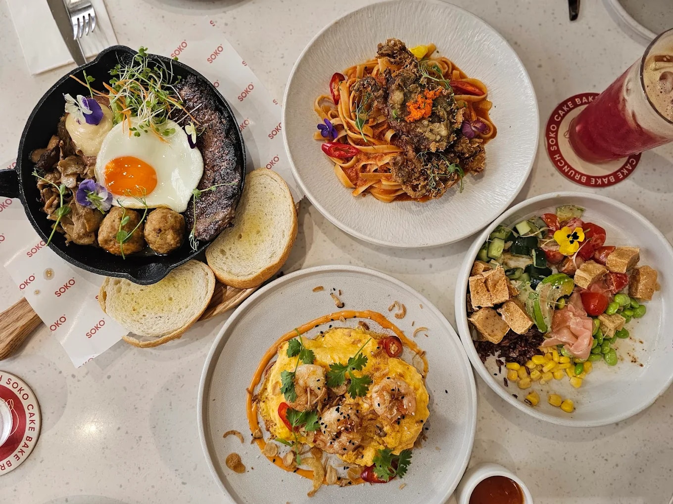 The brunch dishes at SOKO are a creative fusion of European and Asian cuisine